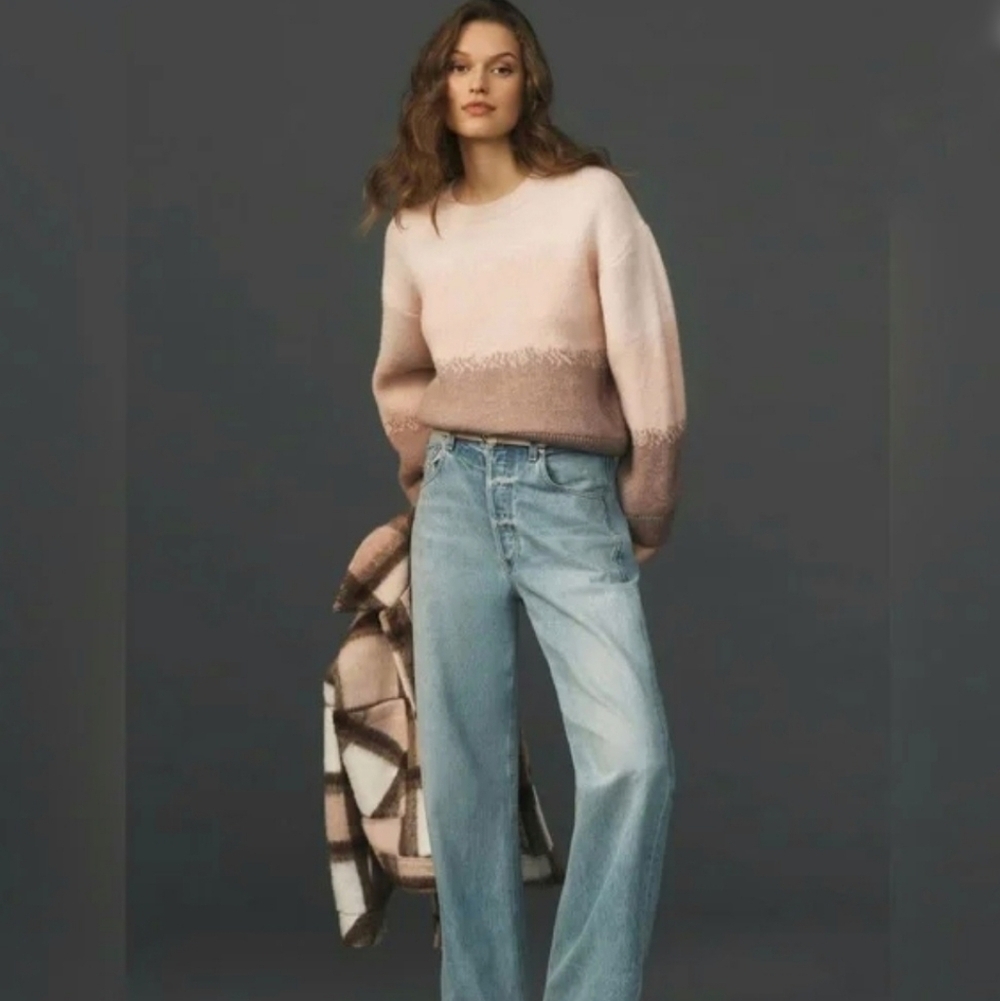 MAEVE NEON GRADIENT PULLOVER SWEATER ANTHROPOLOGIE SZ S